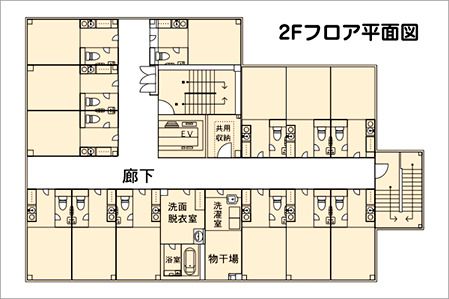 ほのか寺方の2Ｆのフロアマップ