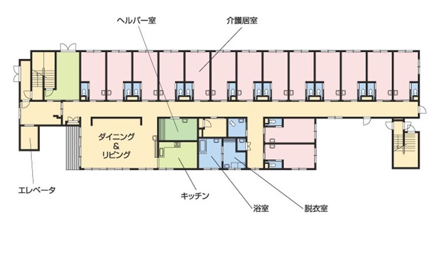 ソルケア八尾中田のフロアマップ1のフロアマップ