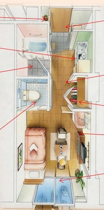 ソルケア西中島の居室の間取り図