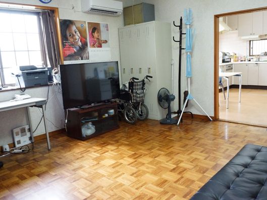 エアコン付きの談話スペース