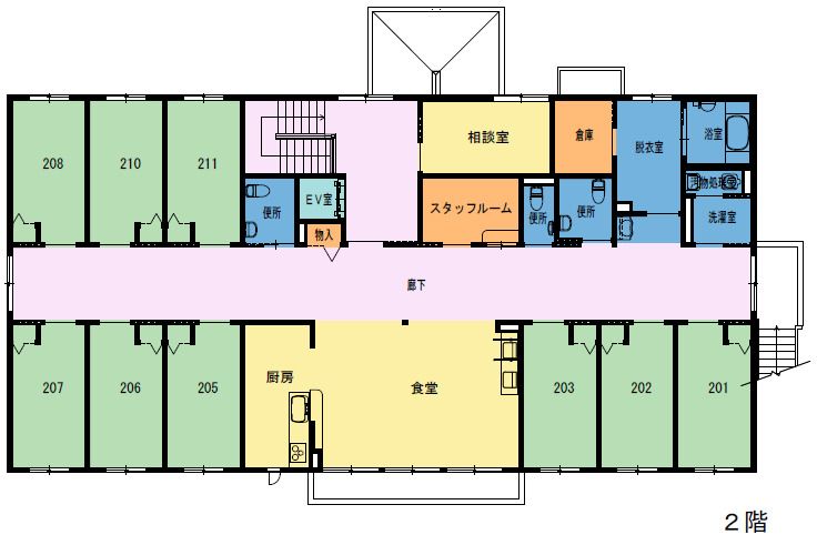 プラチナホーム都の杜なのはなの2階のフロアマップ