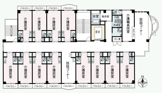 介護付有料老人ホーム あおいの3Ｆのフロアマップ