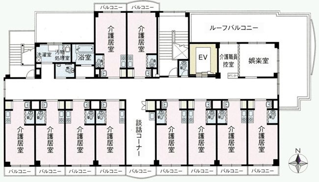 介護付有料老人ホーム あおいの4Ｆのフロアマップ