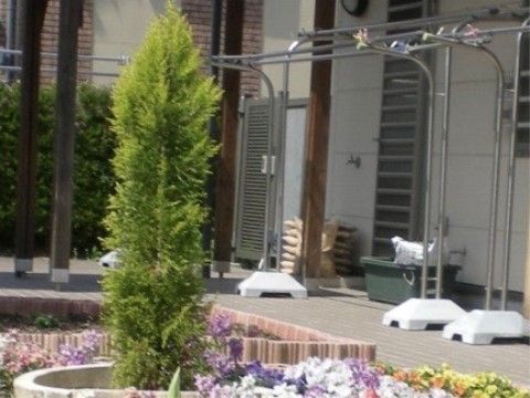 きれいに整備された中庭である。木々や花が植えられており、自然に触れながらリフレッシュすることができる。