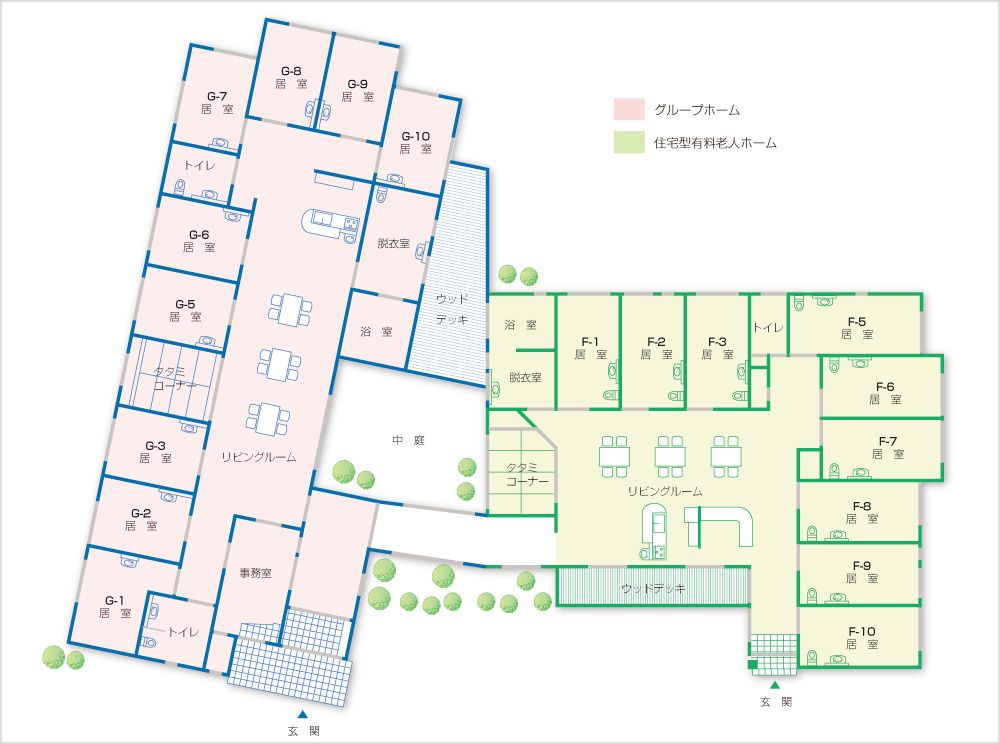 住宅型有料老人ホーム 大地のフロアマップのフロアマップ