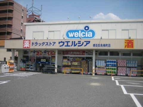 「ライフハーモニー堺なかもず」の周辺。近隣にドラッグストアがある。