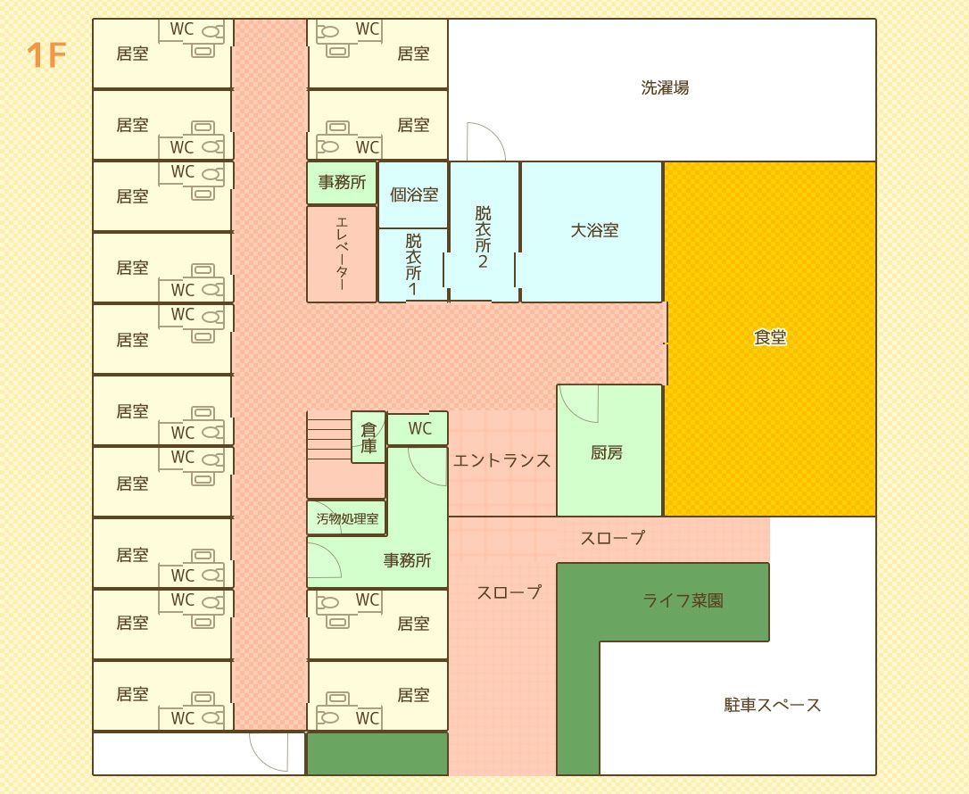 ライフハーモニー堺なかもずの1Ｆのフロアマップ