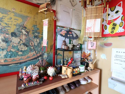 玄関の作品展示