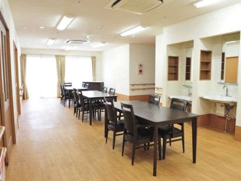 洗面台が常設されている衛生的で使いやすい休憩スペース