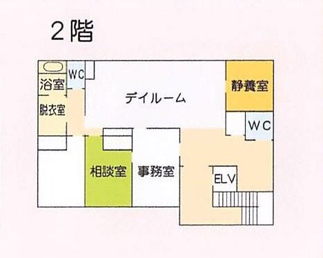 有料老人ホーム 婦中の家の2階のフロアマップ