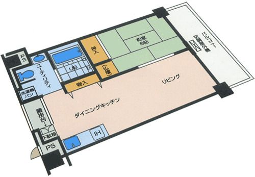 ひまわり生駒苑のＡタイプのフロアマップ