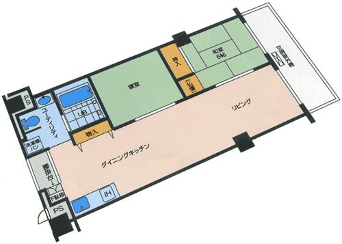ひまわり生駒苑のＢタイプのフロアマップ