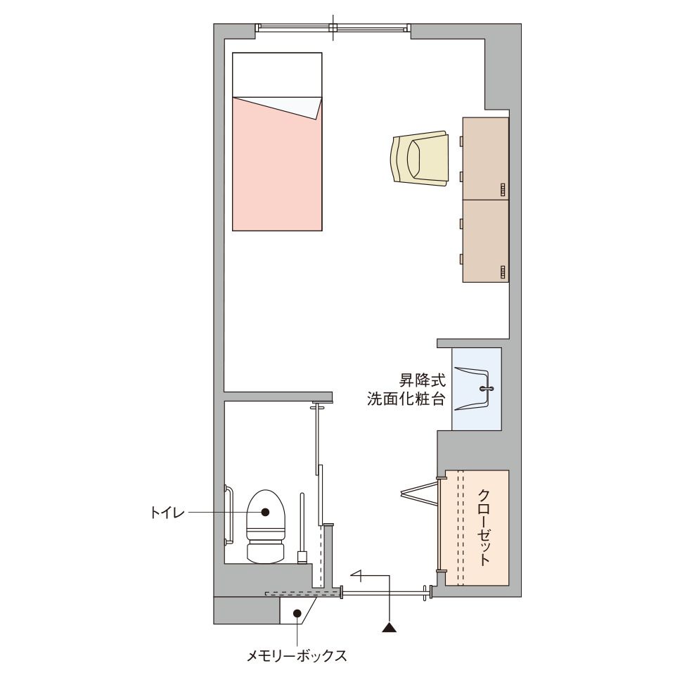 グッドタイム リビング 嵯峨有栖川のお一人さまタイプの間取り図