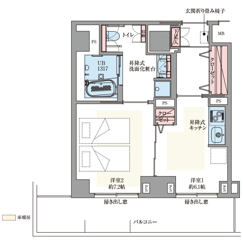 グッドタイム リビング 嵯峨有栖川-アネックス-の間取り2の間取り図