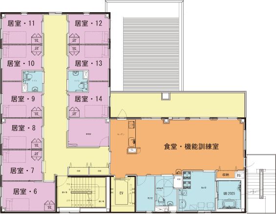 グループホーム まごころの2Ｆのフロアマップ