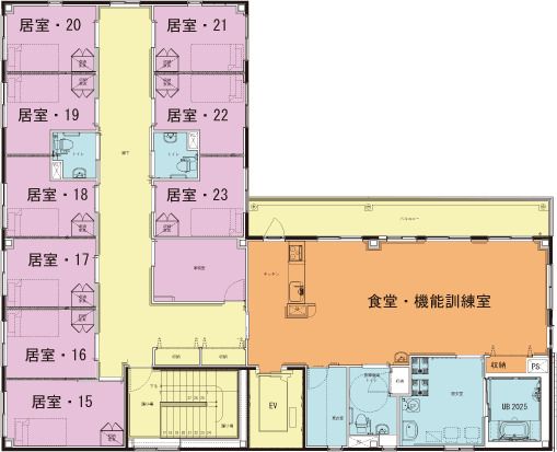 グループホーム まごころの3Ｆのフロアマップ