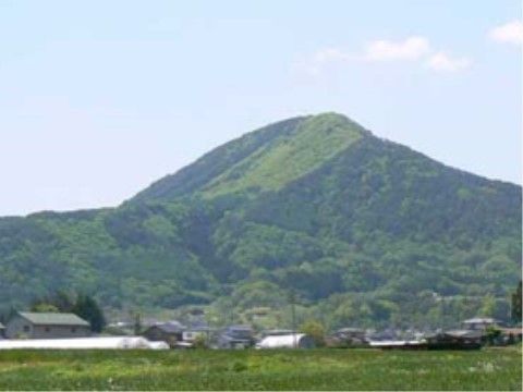 施設のすぐ前に広がる大きな山と、その裾野に広がる住宅街