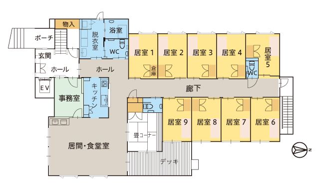 ツクイ大阪玉出 グループホームのフロアマップ1のフロアマップ