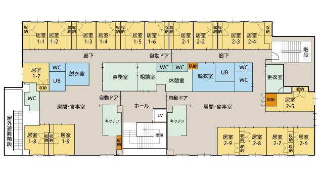 ツクイ札幌山鼻 グループホームのフロアマップ1のフロアマップ