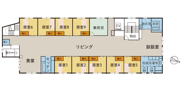 ツクイ札幌稲穂 グループホームのフロアマップ1のフロアマップ