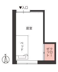 ツクイ 札幌太平 グループホームの居室の間取り図