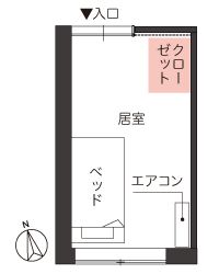 ツクイ津久井浜 グループホームの居室1の間取り図