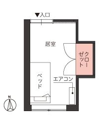 ツクイ信州中野 グループホームの居室1の間取り図