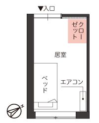 ツクイ柏崎 グループホームの居室1の間取り図