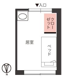 ツクイ袋原 グループホームの居室の間取り図