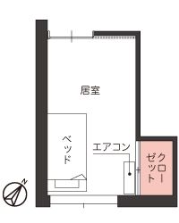 ツクイいわき内郷 グループホームの居室の間取り図