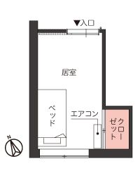ツクイ厚木荻野 グループホームの居室1の間取り図