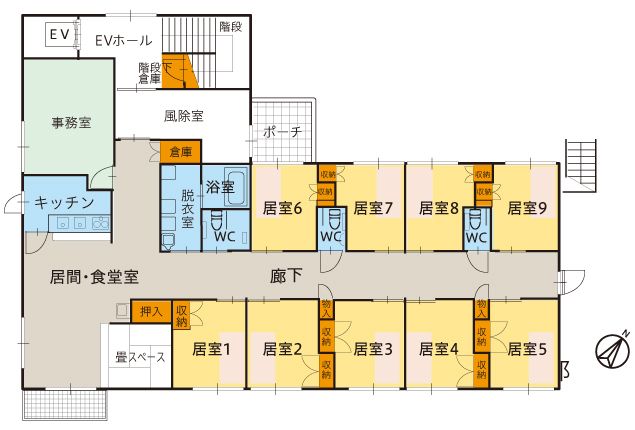 ツクイ春日部 グループホームのフロアマップ1のフロアマップ