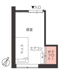 ツクイ横浜大久保 グループホームの居室1の間取り図