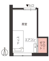 ツクイ平塚徳延 グループホームの居室1の間取り図