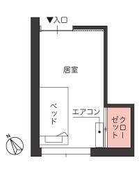 ツクイ小田原富水 グループホームの居室1の間取り図