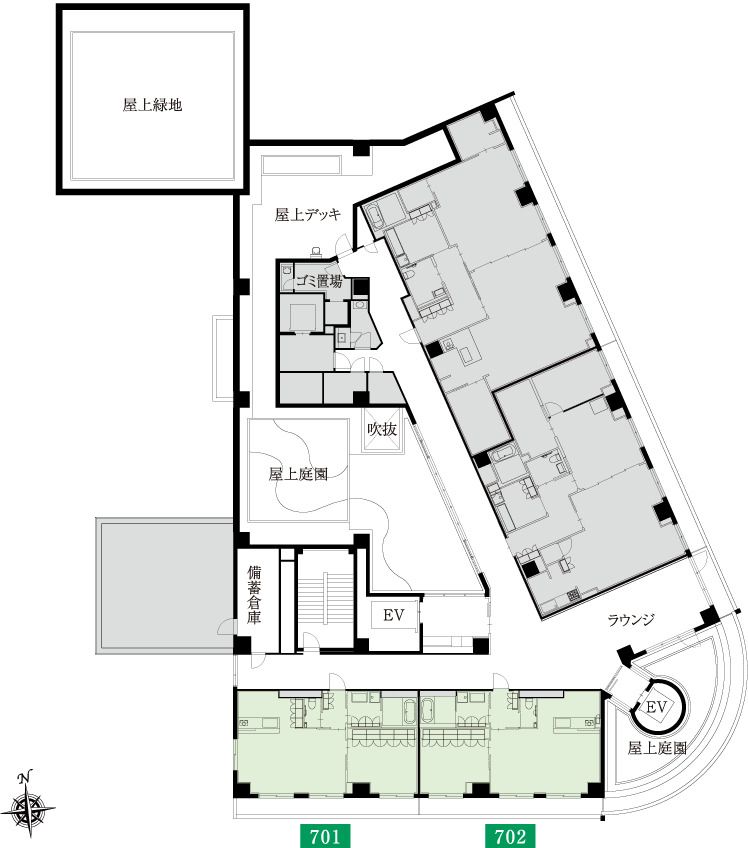 サービス付き高齢者向け住宅 モテット名古屋の7Ｆのフロアマップ