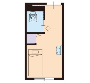 サービス付き高齢者向け住宅 医療法人生寿会百彩の1人部屋間取りの間取り図