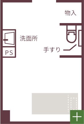 サービス付き高齢者向け住宅 リリィ・ベル総社のお一人部屋の間取り図
