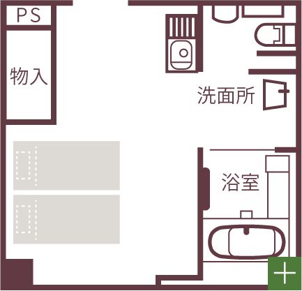 サービス付き高齢者向け住宅 リリィ・ベル総社のお二人部屋の間取り図