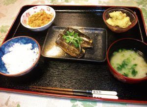 白いご飯と味噌汁、小鉢に盛られたおかずののったトレー
