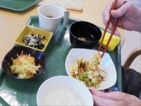 「らんか穂積」のお食事。健康的なメニューを心掛けている。
