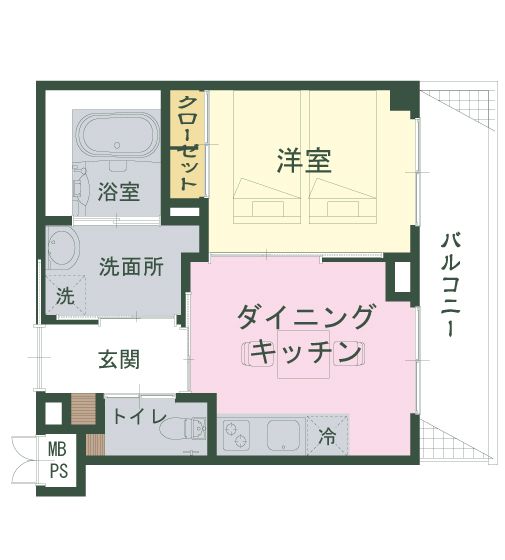 センチュリーテラス青葉の森のB タイプの間取り図