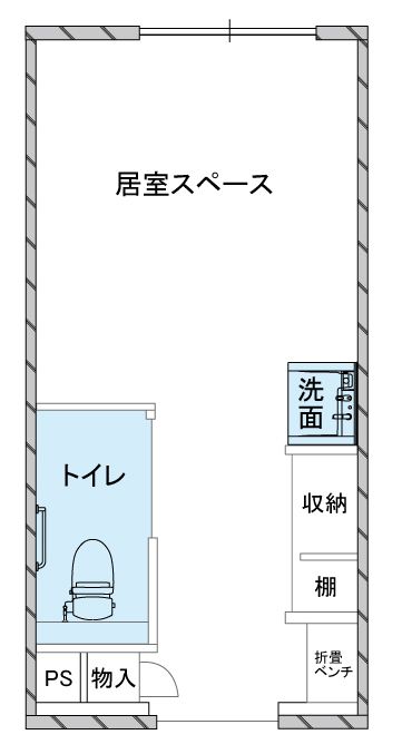 リリィパワーズレジデンス三鷹北野 けやき館の一人部屋タイプ－Aの間取り図