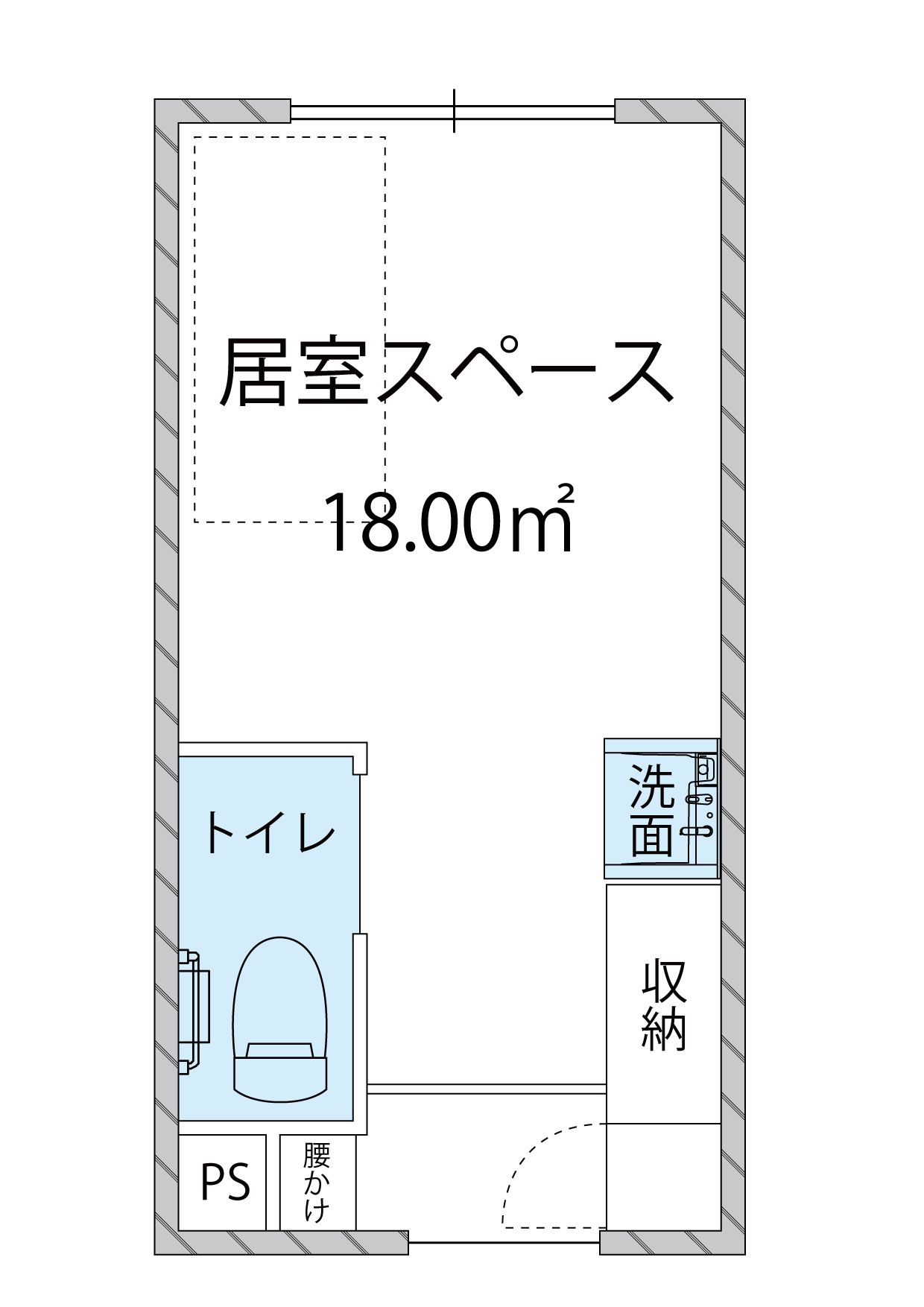 ディーフェスタ東大宮の1R タイプの間取り図