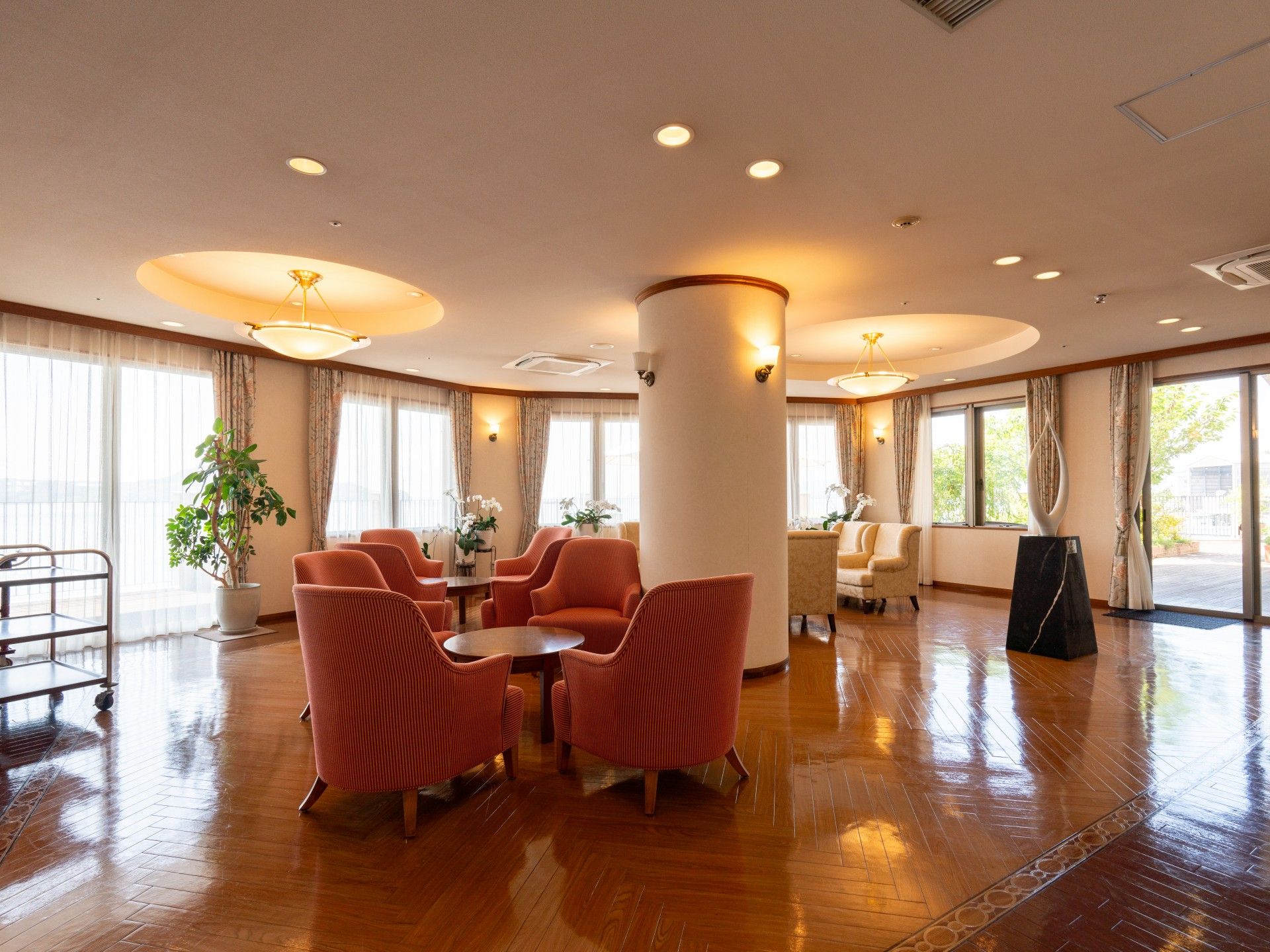 明るい共有スペース