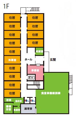 サービス付き高齢者住宅スリジエ山武の1Ｆのフロアマップ