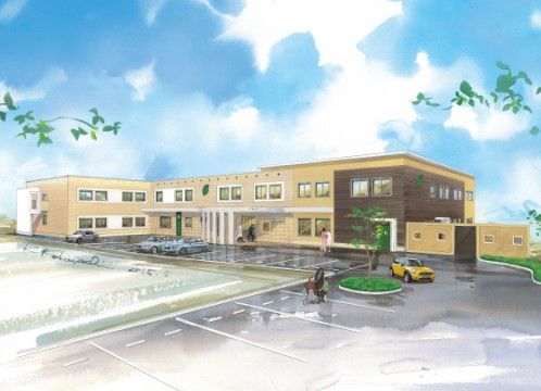 ゆったりした外観の建物