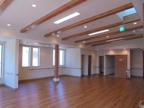 ご入居者様が体操をしたりイベントをしたりするスペース
