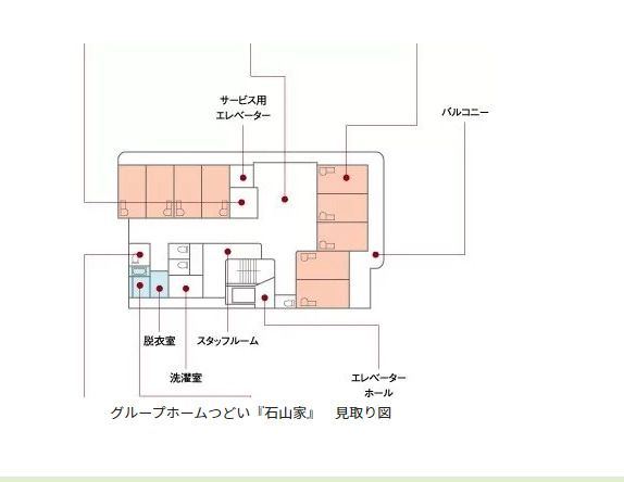 グループホーム つどい 石山家のフロアマップ1のフロアマップ