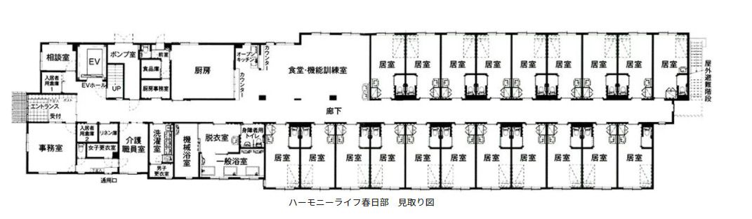 ハーモニーライフ春日部のフロアマップ1のフロアマップ